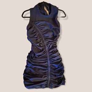 AQ/AQ NWT navy blue scrunch dress
